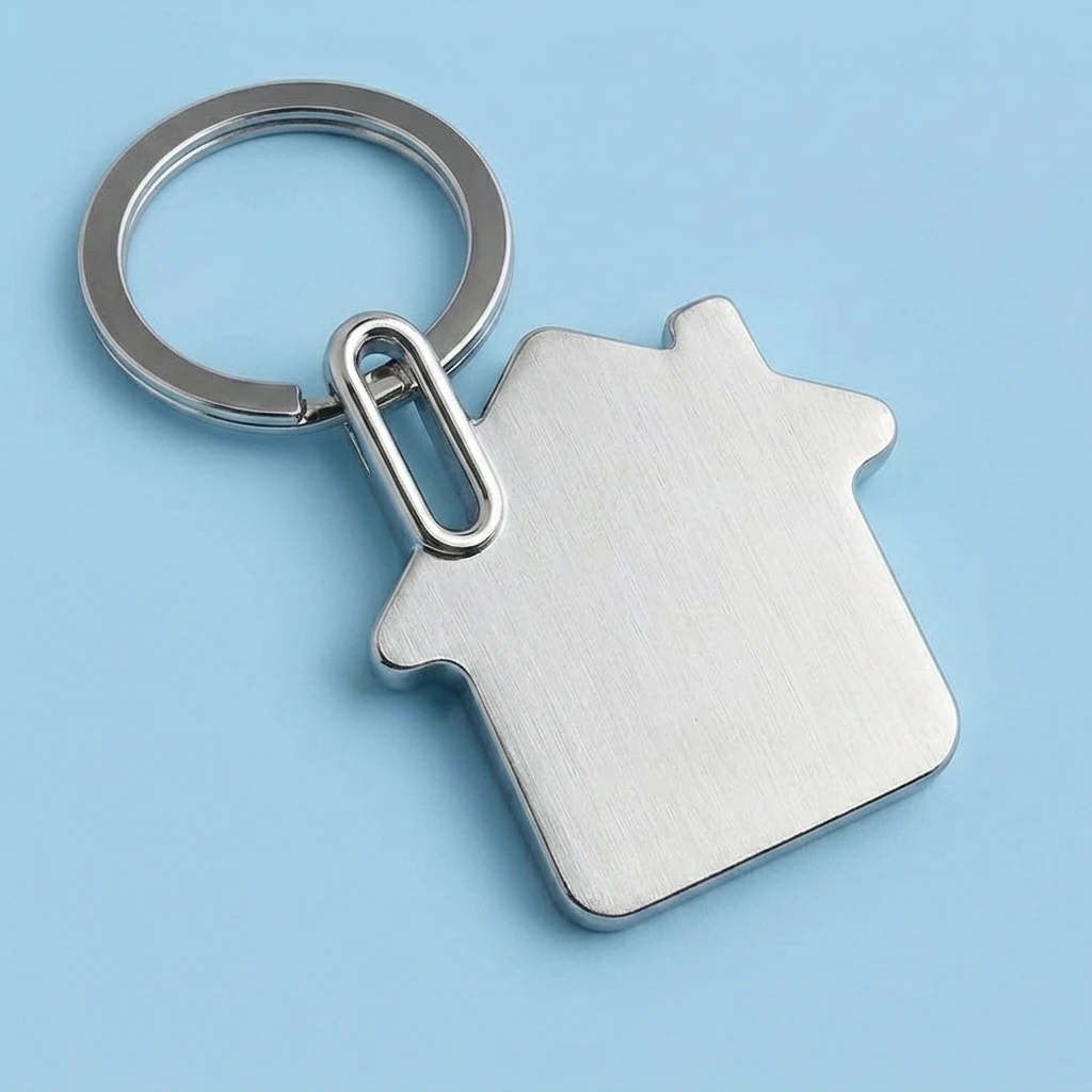 Custom Engraved House Shape Keychain