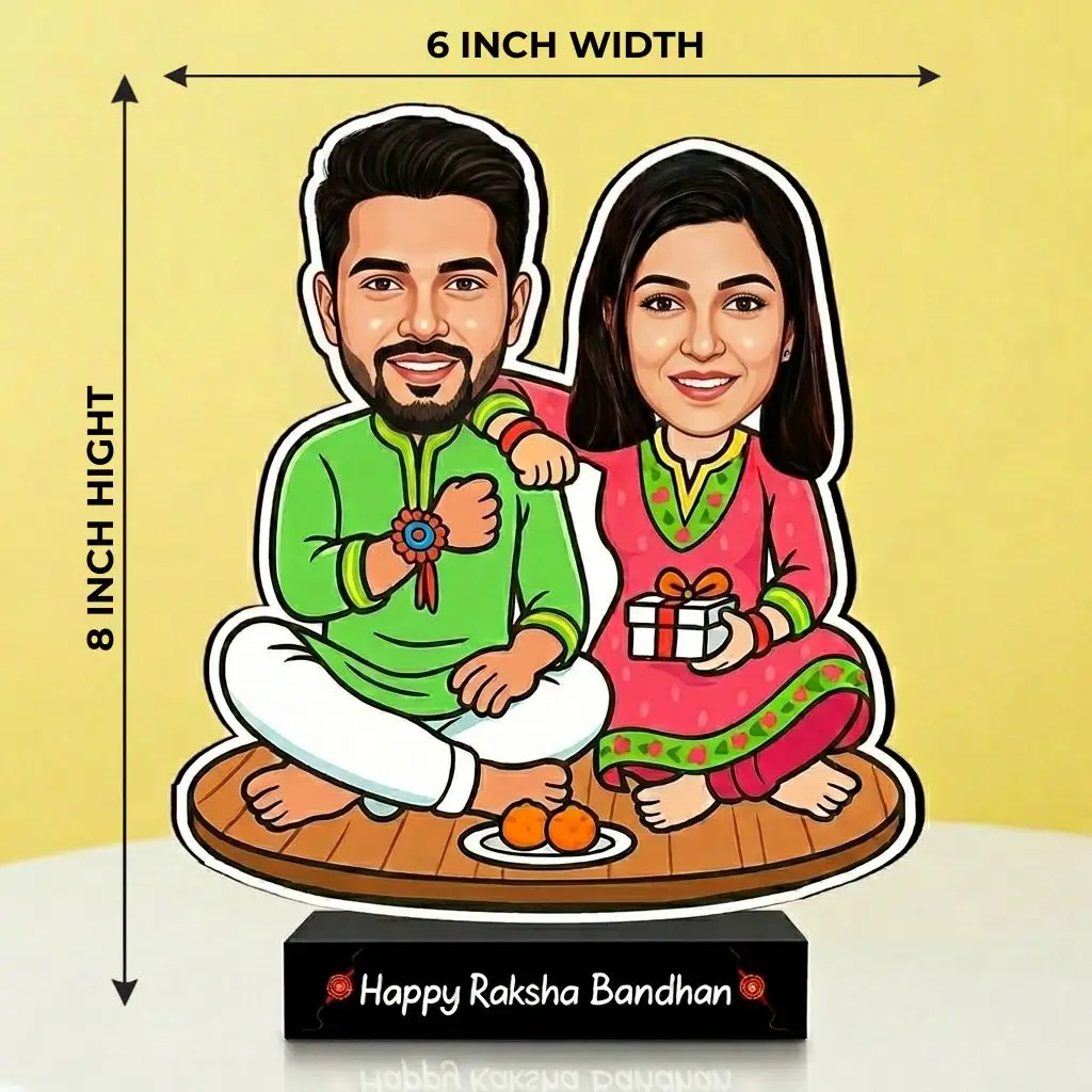 Custom Brother Sister Caricature Rakhi Gift