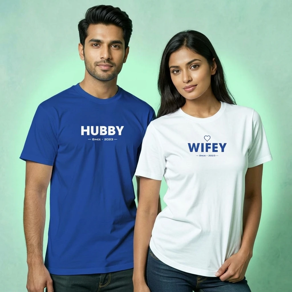 Hubby & Wifey Couple T-Shirts