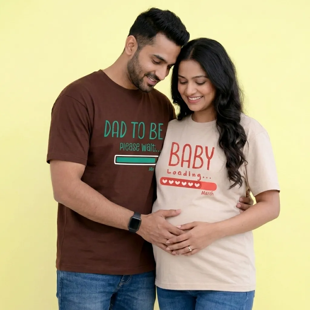 Baby is Loading  Customized Couple Tees