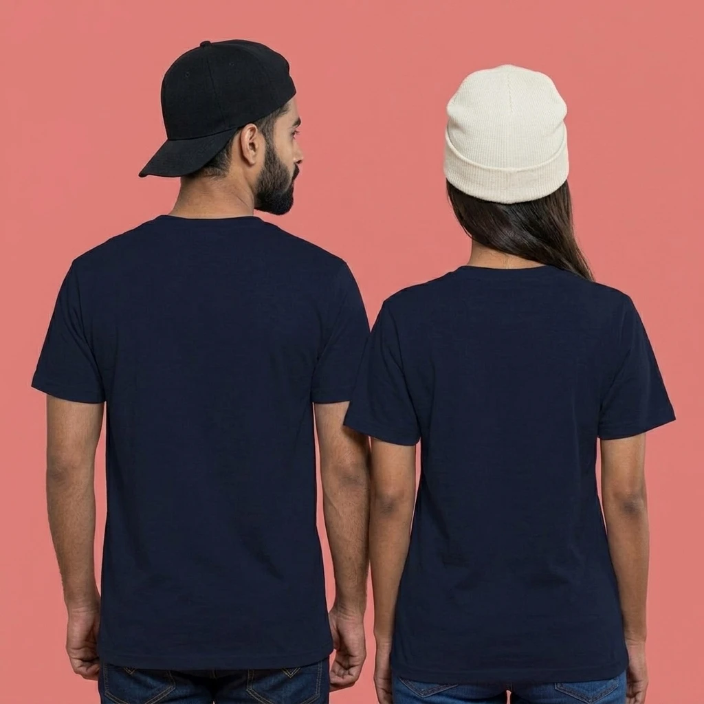 Navy Blue Boyfriend Girlfriend Couple Tees