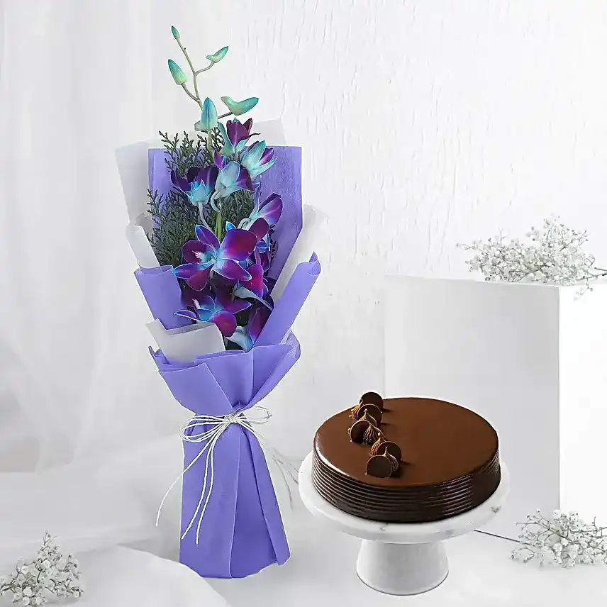Single Orchid with Cake