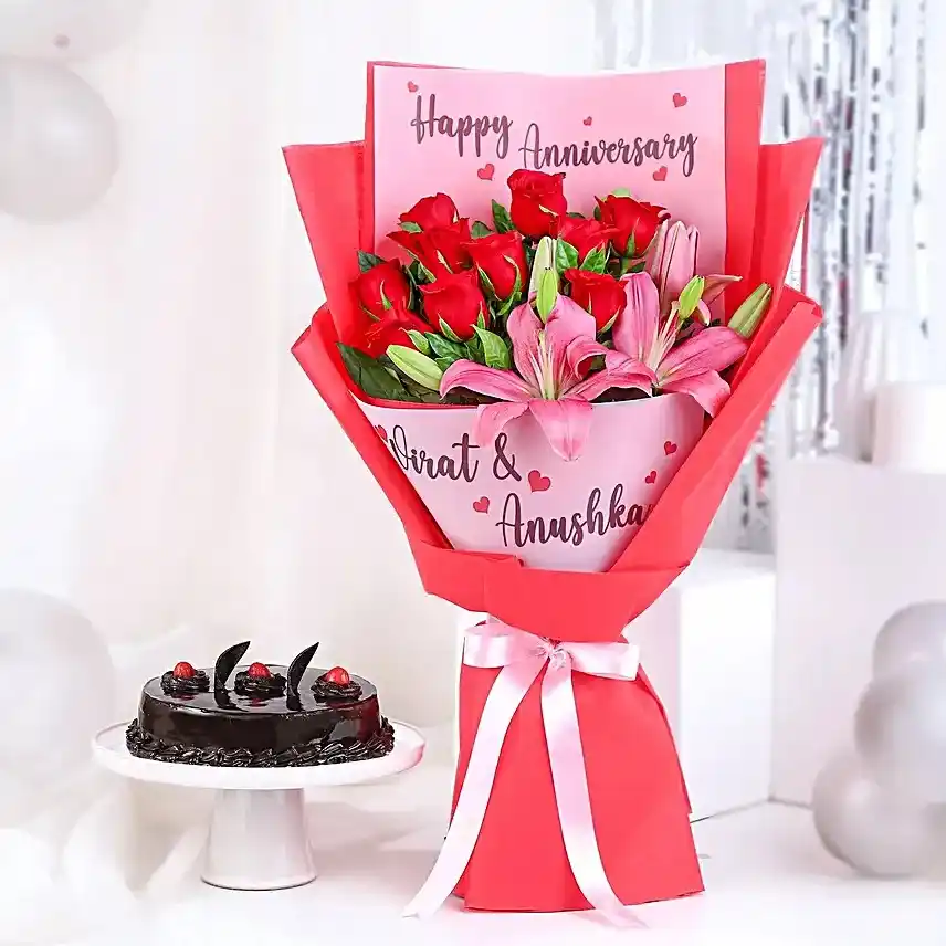 Bouquet of Charm with Cake