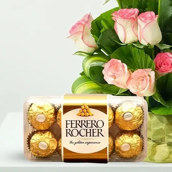 Premium Pink Rose with chocolaty Treat