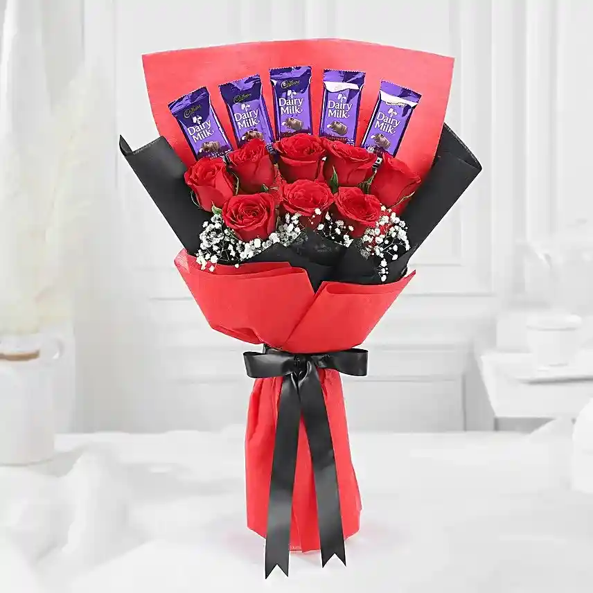Flower and Chocolate Bouquet