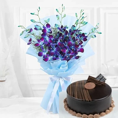 Orchid and Cake Combo