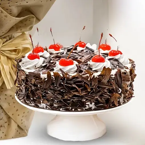 White & Red Rose Blooms with Cake Combo