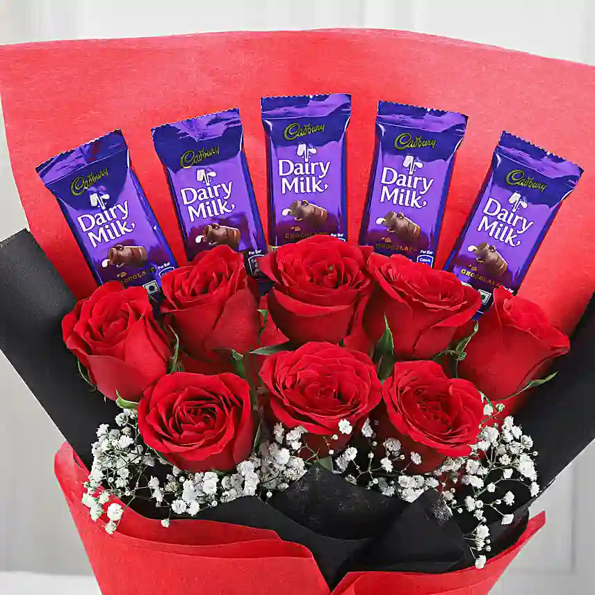 Flower and Chocolate Bouquet