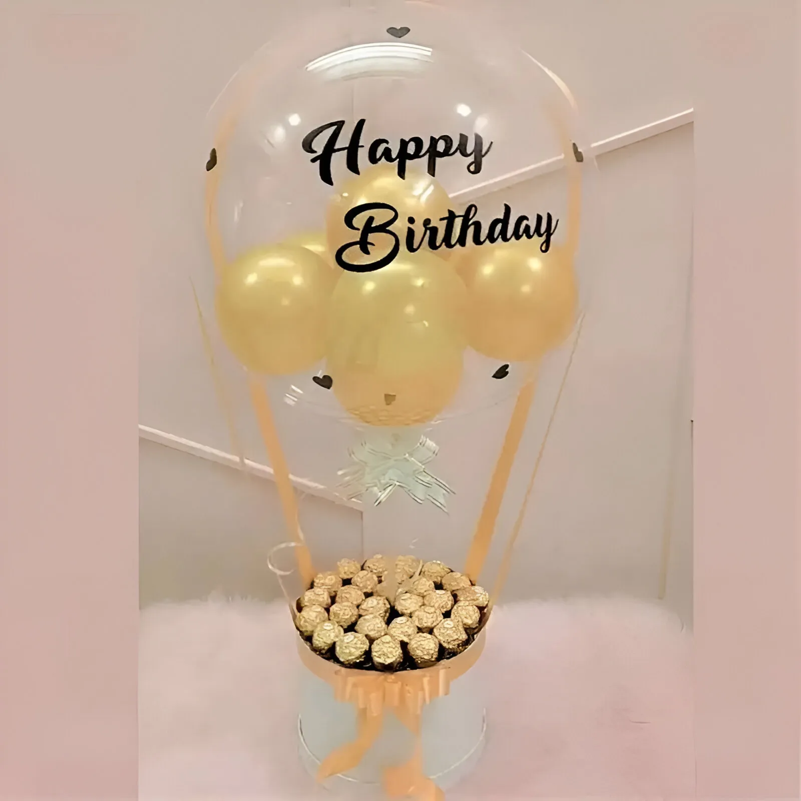 Golden Toned Customized Balloon Bouquet