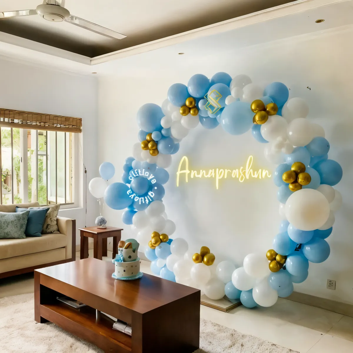 Annaprashan Neon Light Setup