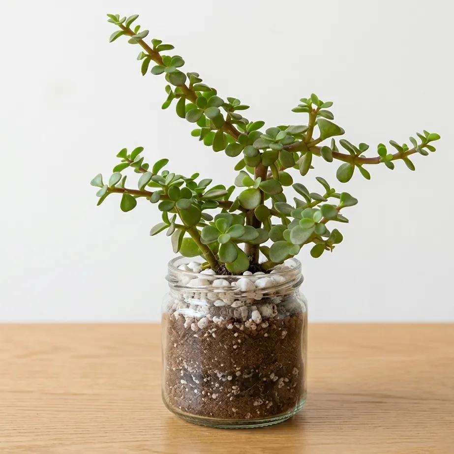 Jade Plant Jar with Pebbles — photo 2