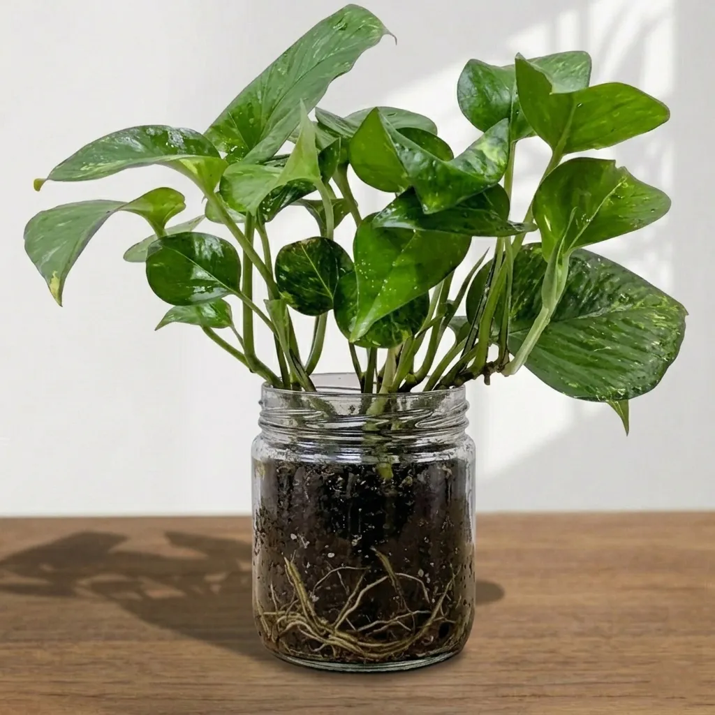 Money Plant in Glass Jar — photo 2