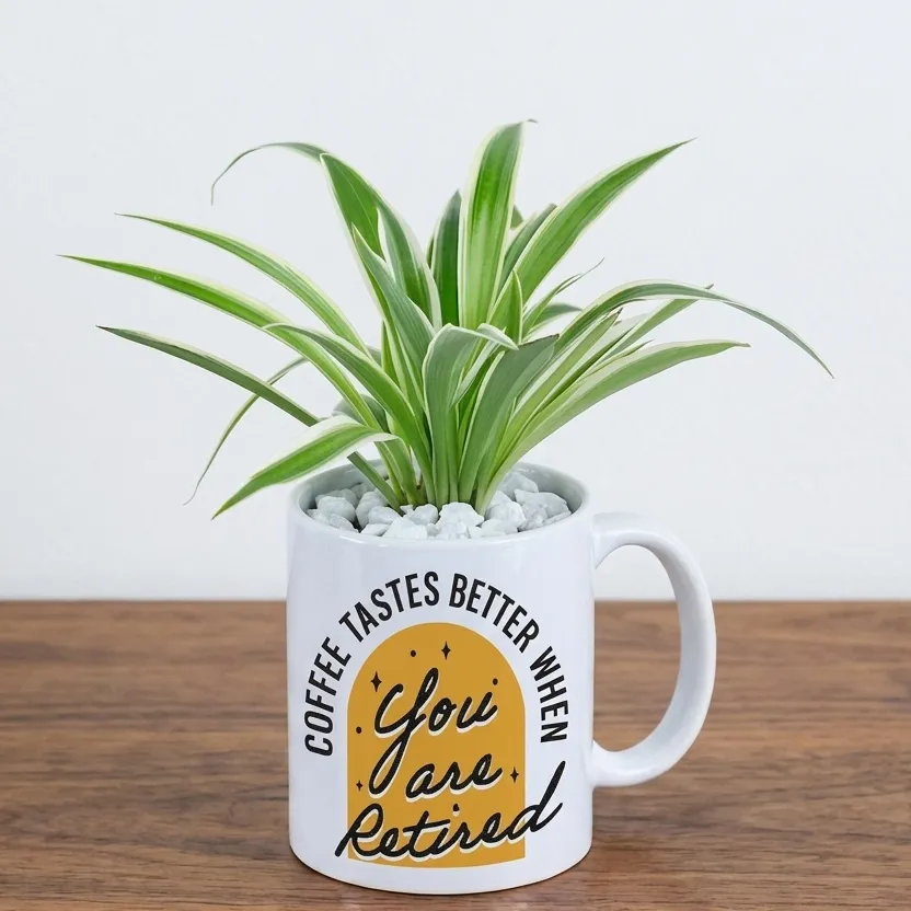 Retirement Mug with Plant