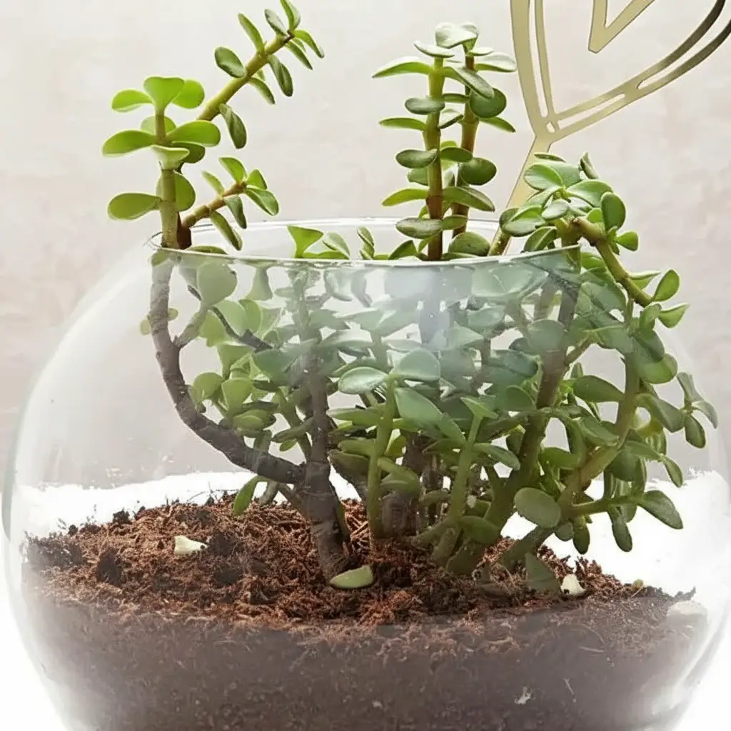 Jade Plant Glass Bowl
