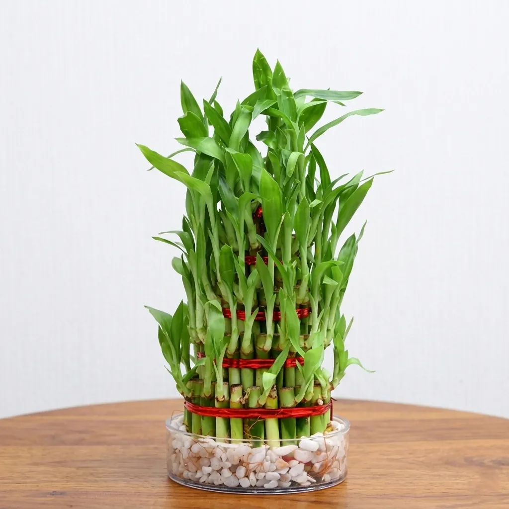 4 Lucky Bamboo with Glass Bowl