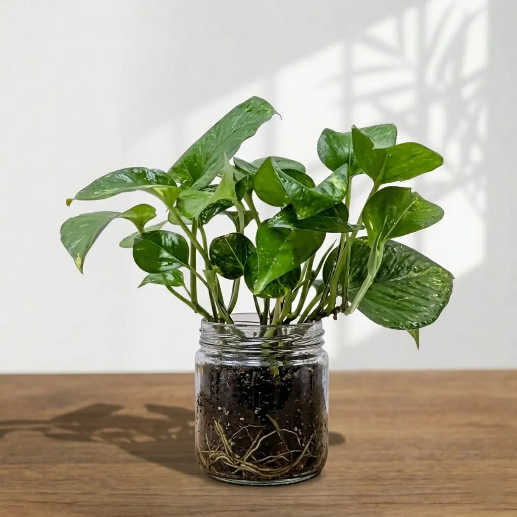 Money Plant in Glass Jar