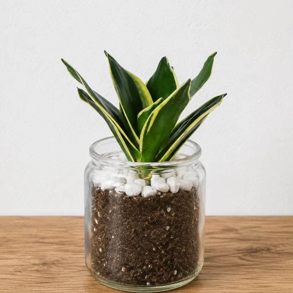 Snake Plant in Transparent Jar — photo 2