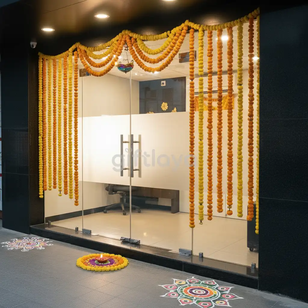 Office Entrance Gate Decoration With Garland