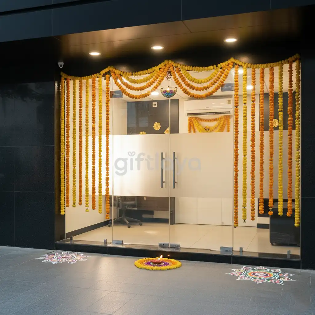Office Entrance Gate Decoration With Garland