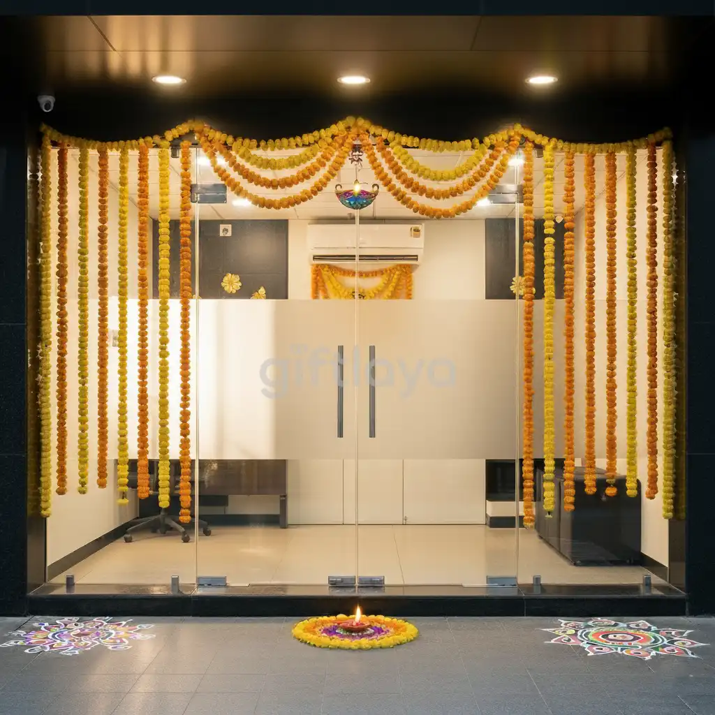 Office Entrance Gate Decoration With Garland