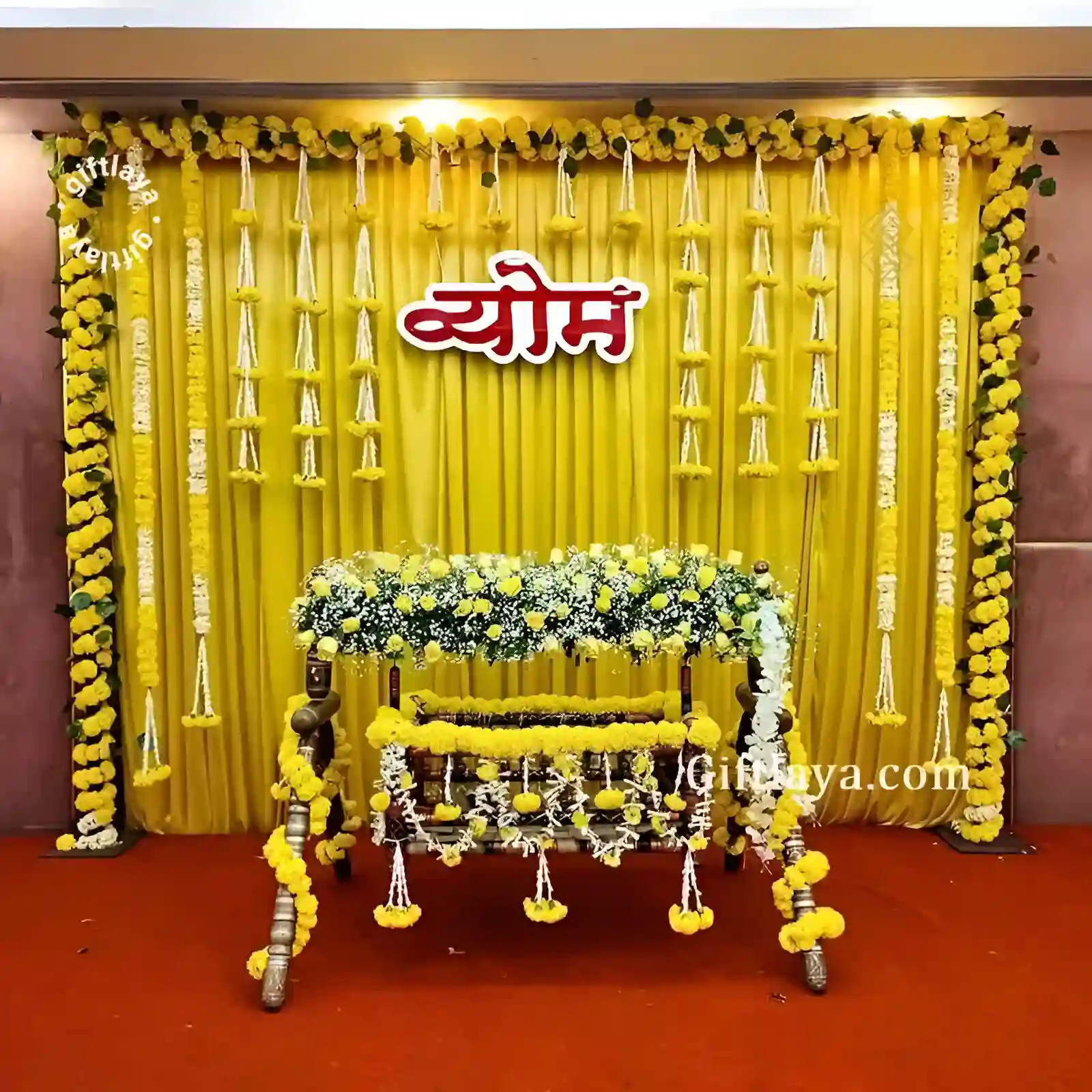 Traditional Marigold Backdrop