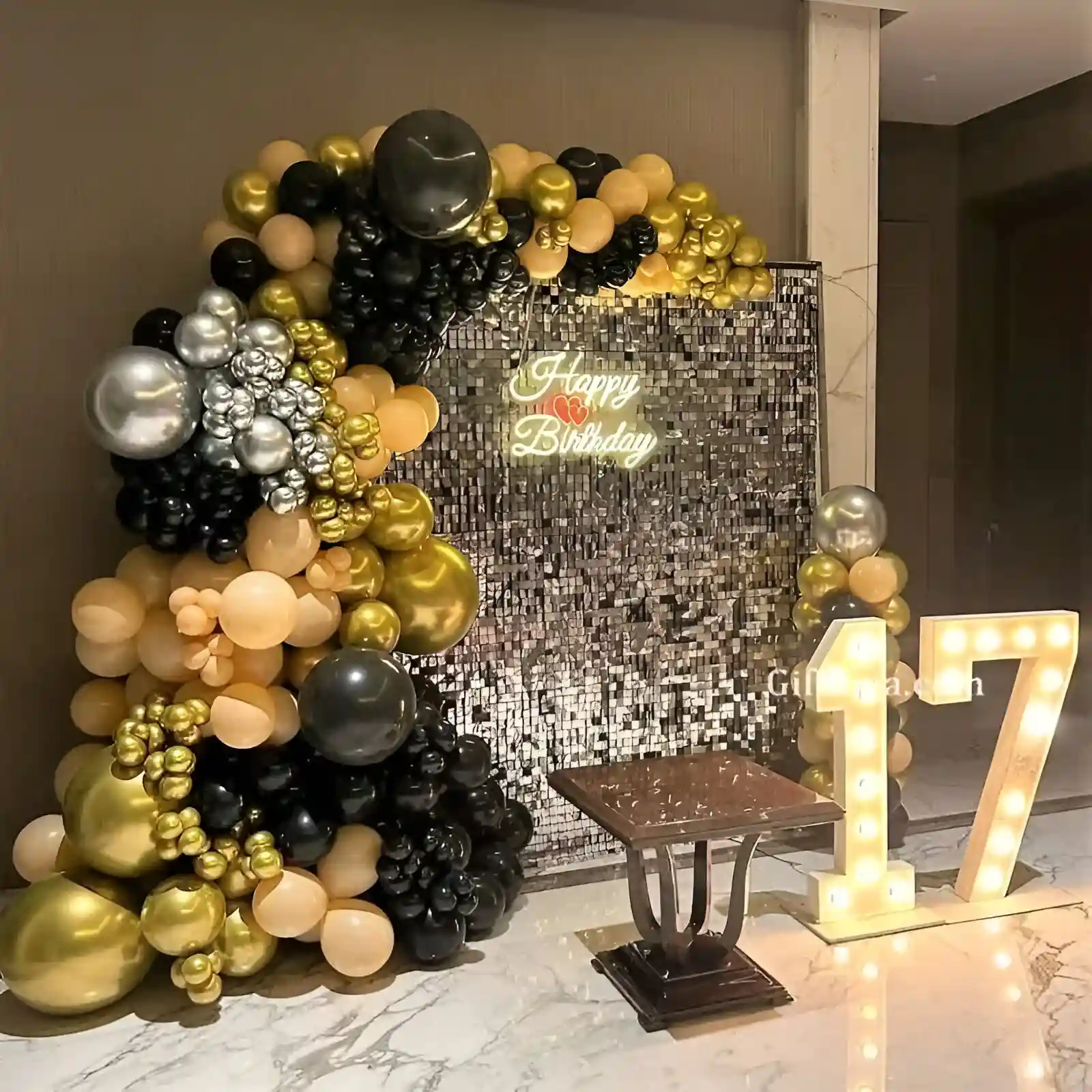Silver Sequence Decoration for Birthday