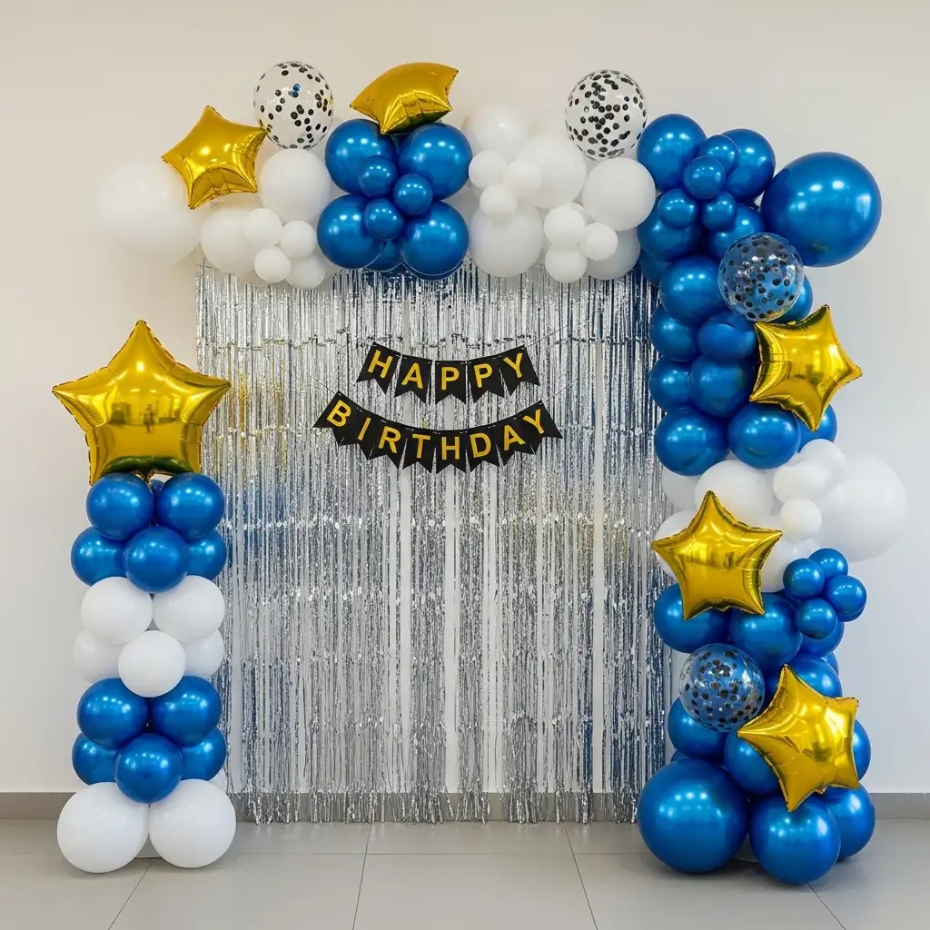 Premium Metallic Blue Balloon Decoration