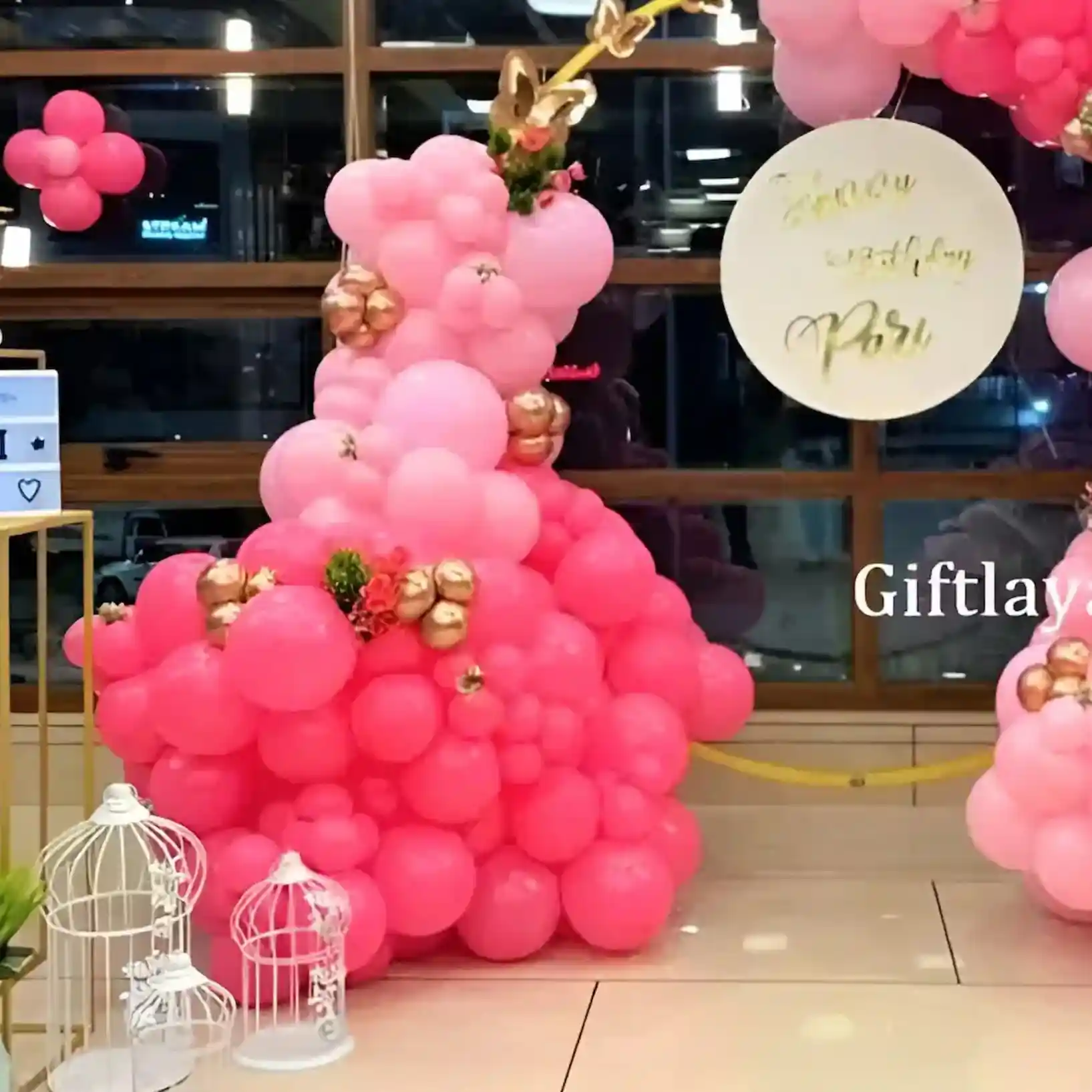 Customized Pink Theme Balloon Decoration