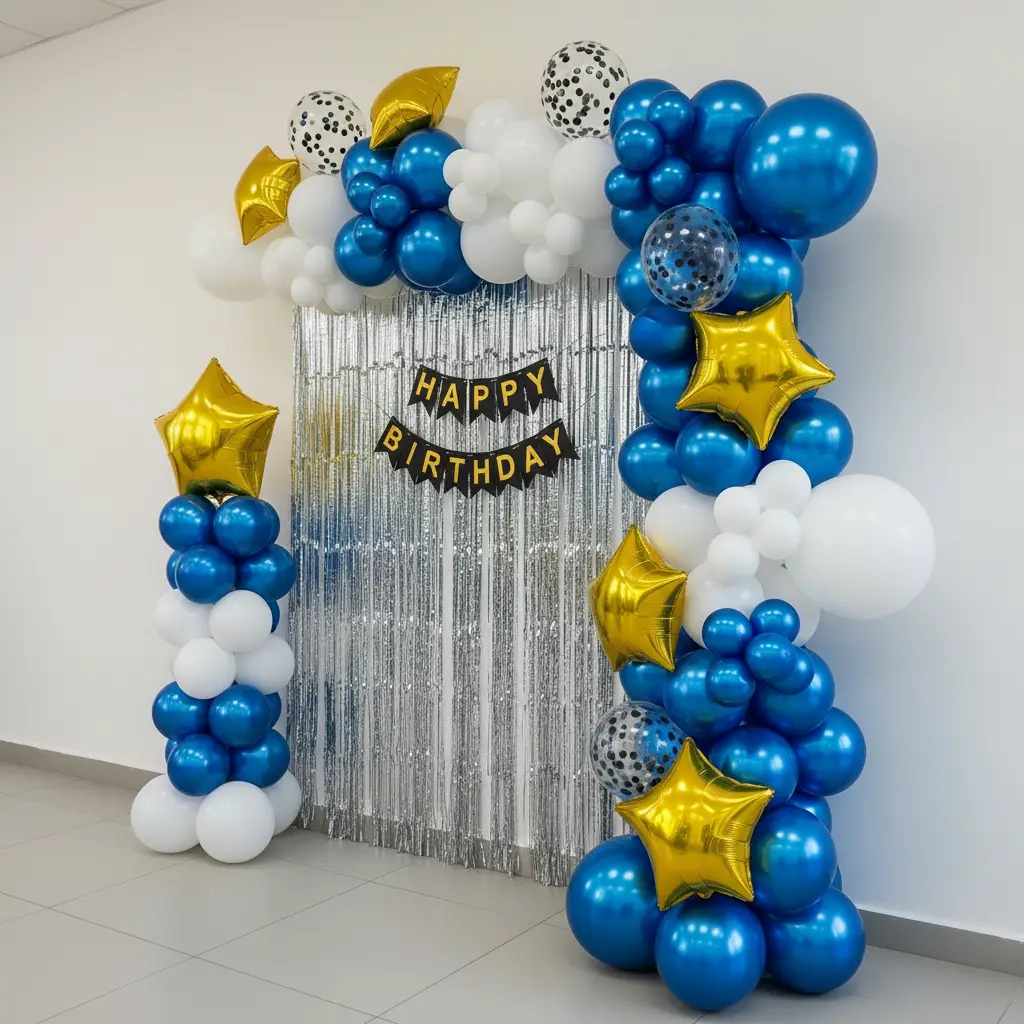 Premium Metallic Blue Balloon Decoration