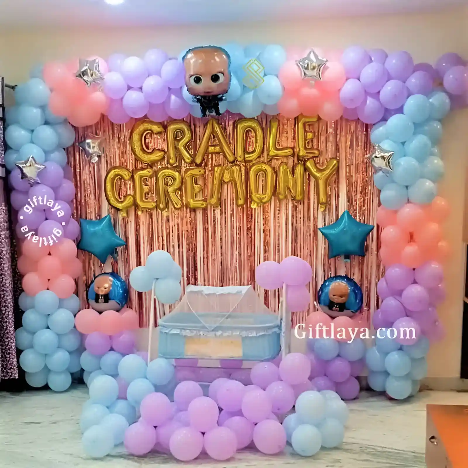 Pastel Cradle Ceremony Setup