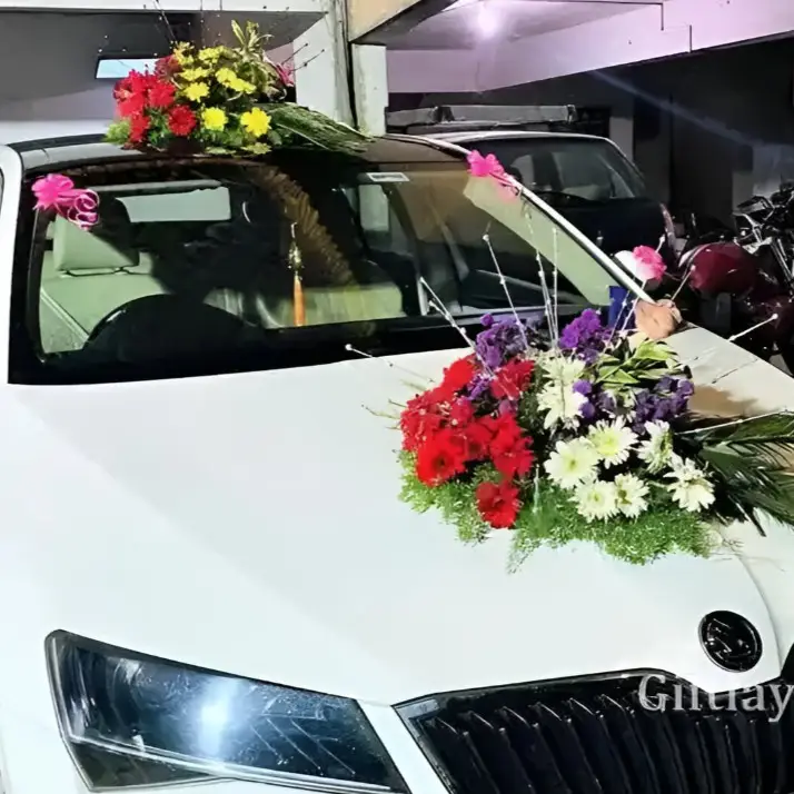Indian Wedding Car Flower Decoration