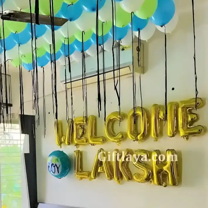 Blue White Baby Welcome Decoration