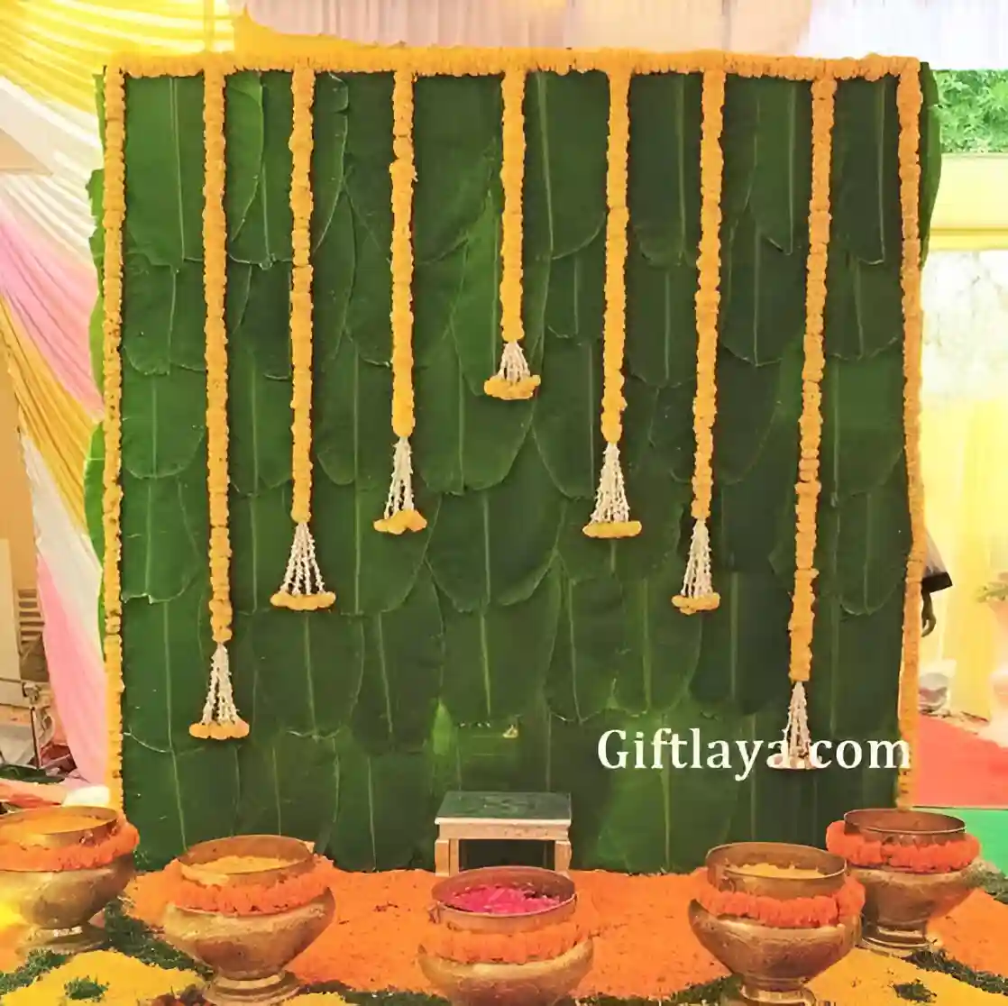 Home Flower Haldi Decoration