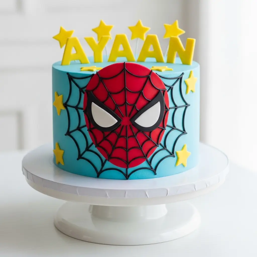 Spiderman Theme Birthday Cake for Boys