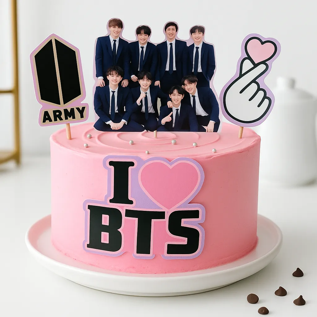 Creamy BTS Theme Cake