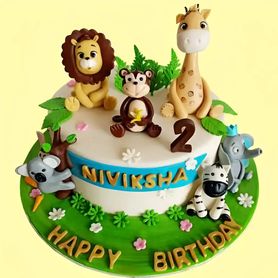 Jungle Safari Fondant Cake