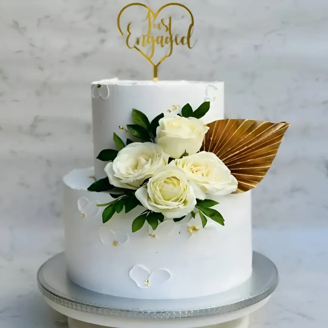 Floral Engagement Cake