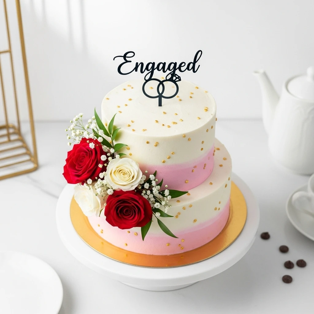 Two-Tier Engagement Cake