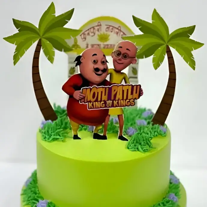 2 Tier Motu and Patlu Theme Cake