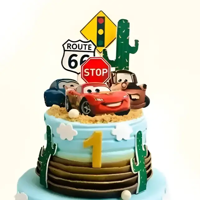 2 Tier Cars Theme Cake
