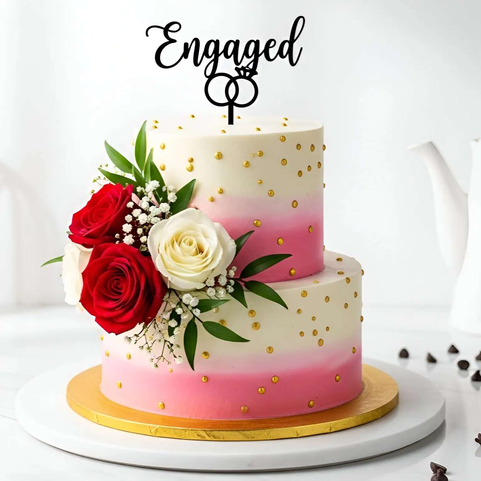 Two-Tier Engagement Cake
