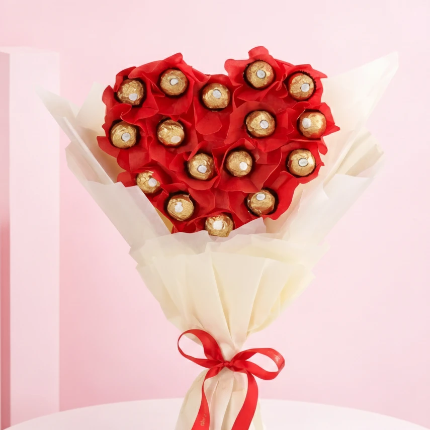 Heart Shaped Ferrero Rocher Bouquet