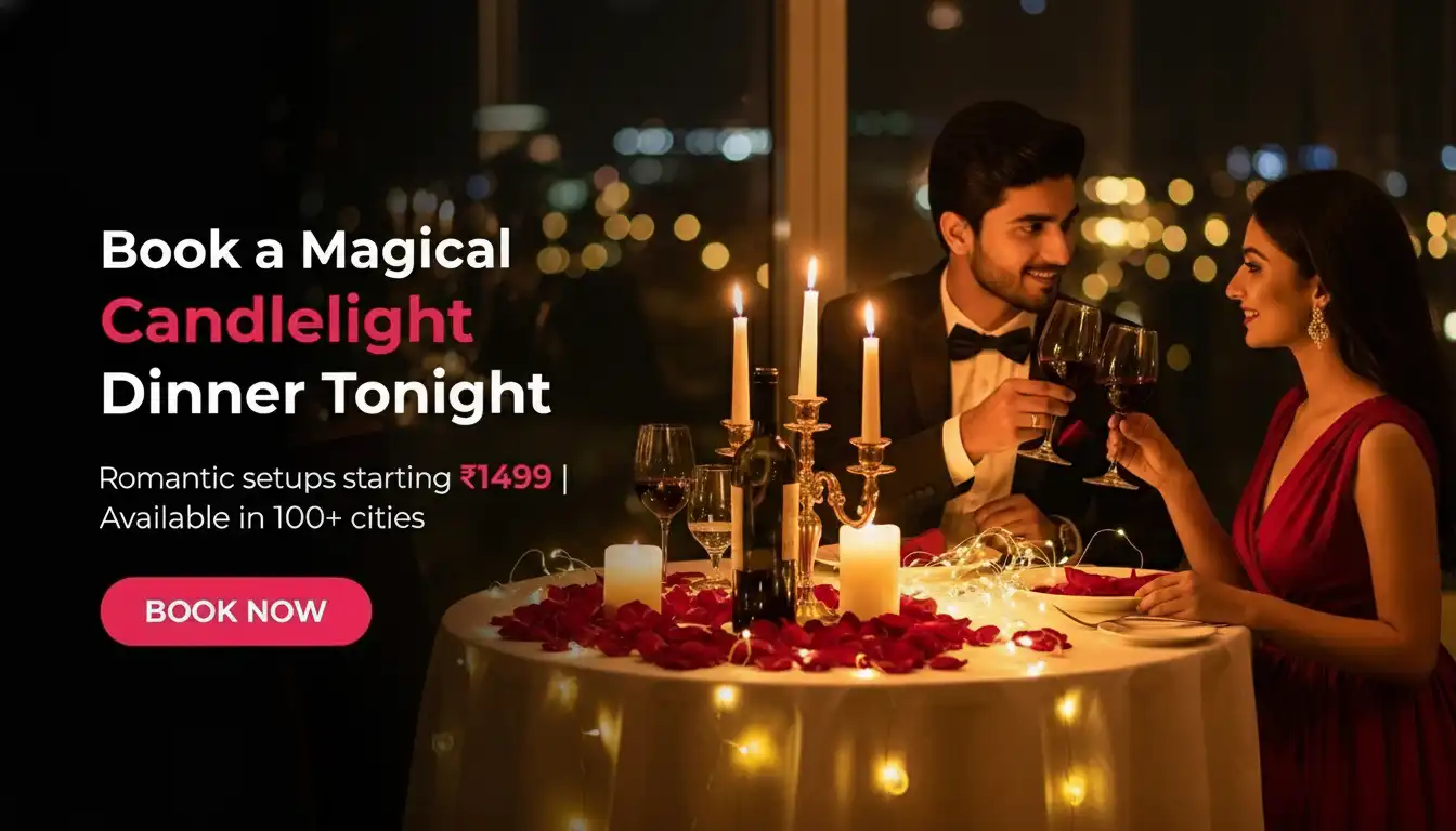 Giftlaya Home Banner for Gifts and Candle Light dinner